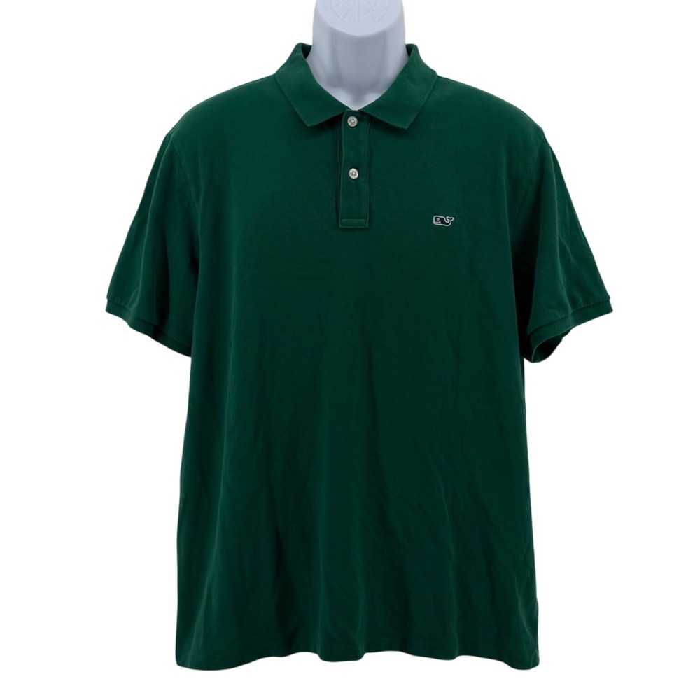 Vineyard Vines Heritage Polo 100% Cotton Green Short Sleeve Mens Large